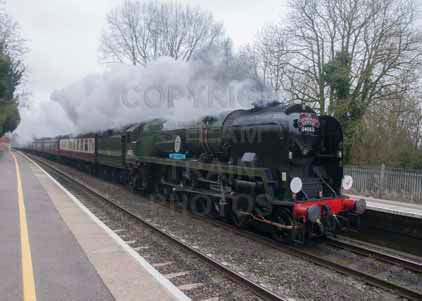 Purchase photo of 34052 LORD DOWDING (BRAUNTON) at Aldermaston