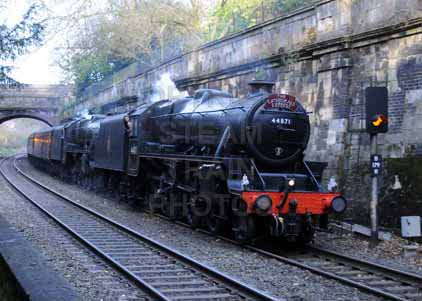 Purchase photo of 45407 THE LANCASHIRE FUSILIER &  44871 Black Five at Bath