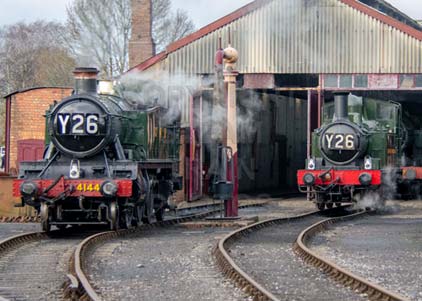 Purchase photo of 4144 2-6-2T &  1466 0-4-2T at Didcot