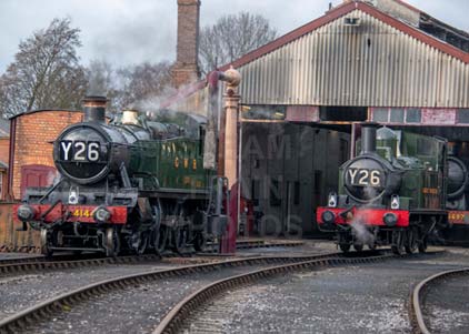 Purchase photo of 4144 2-6-2T &  1466 0-4-2T at Didcot