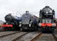 Photograph of SIR NIGEL GRESLEY - 6023 KING EDWARD II,  60007 SIR NIGEL GRESLEY &  60163 TORNADO at Didcot on 05/04/14
