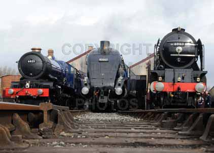 Purchase photo of 6023 KING EDWARD II,  60007 SIR NIGEL GRESLEY &  60163 TORNADO at Didcot