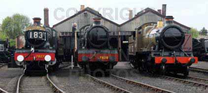 Purchase posters of 7827 LYDHAM MANOR,  7808 COOKHAM MANOR &amp;  5322 2-6-0 Tender Locomotive