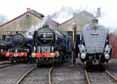 Photograph of SIR NIGEL GRESLEY - 6023 KING EDWARD II,  60163 TORNADO &  60007 SIR NIGEL GRESLEY at Didcot on 07/04/14