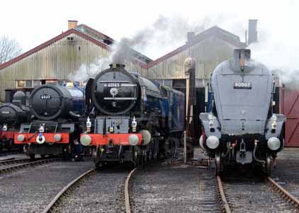 Purchase photo of 6023 KING EDWARD II,  60163 TORNADO &  60007 SIR NIGEL GRESLEY at Didcot
