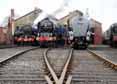 Photograph of SIR NIGEL GRESLEY - 6023 KING EDWARD II,  60163 TORNADO &  60007 SIR NIGEL GRESLEY at Didcot on 07/04/14