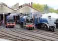 Photograph of SIR NIGEL GRESLEY - 6023 KING EDWARD II,  60163 TORNADO &  60007 SIR NIGEL GRESLEY at Didcot on 07/04/14