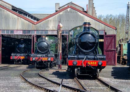 Purchase photo of 5322 2-6-0 Tender Locomotive &  4144 2-6-2T at Didcot