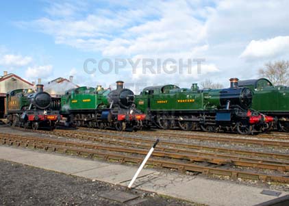 Purchase photo of 4144 2-6-2T,  5199 2-6-2T &  6106 2-6-2T at Didcot