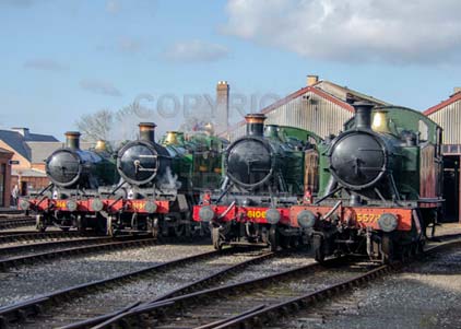 Purchase photo of 4144 2-6-2T,  5199 2-6-2T,  6106 2-6-2T &  5572 2-6-2T at Didcot