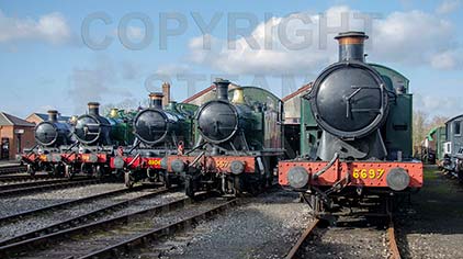 Purchase posters of 4144 2-6-2T,  5199 2-6-2T,  6106 2-6-2T,  5572 2-6-2T &amp;  6697 0-6-2T
