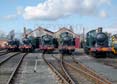 Photograph of 2-6-2T - 4144 2-6-2T,  5199 2-6-2T,  6106 2-6-2T,  5572 2-6-2T &  6697 0-6-2T at Didcot on 11/02/24