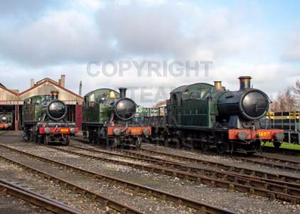 Purchase photo of 6106 2-6-2T,  5572 2-6-2T &  6697 0-6-2T at Didcot