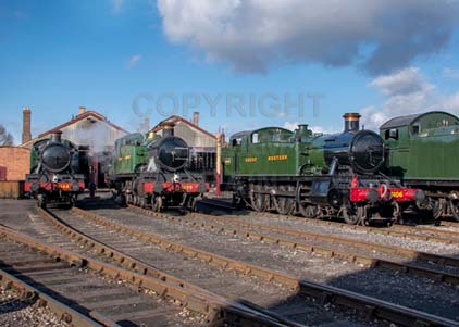 Purchase photo of 4144 2-6-2T,  5199 2-6-2T &  6106 2-6-2T at Didcot