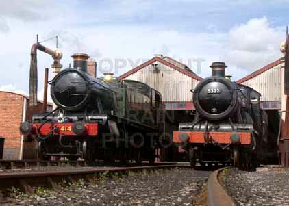 Purchase photo of 4144 2-6-2T &  5322 2-6-0 Tender Locomotive at Didcot