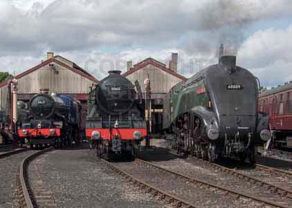 Purchase photo of 6023 KING EDWARD II,  60103 FLYING SCOTSMAN &  60009 UNION OF SOUTH AFRICA at Didcot