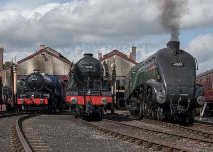 Purchase photo of 6023 KING EDWARD II,  60103 FLYING SCOTSMAN &  60009 UNION OF SOUTH AFRICA at Didcot