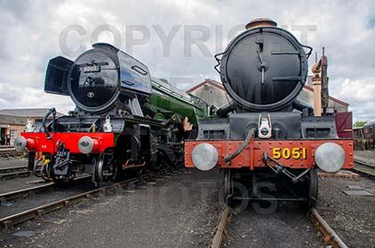 Purchase posters of 60103 FLYING SCOTSMAN &amp;  5051 DRYSLLWYN CASTLE