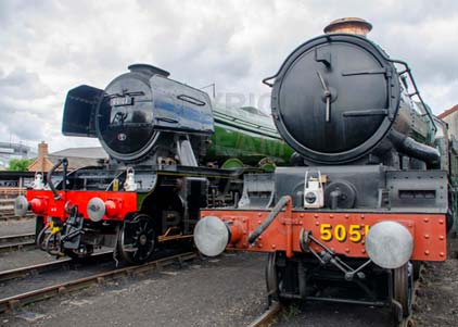Purchase photo of 60103 FLYING SCOTSMAN &  5051 DRYSLLWYN CASTLE at Didcot