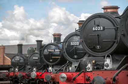 Purchase photo of 1466 0-4-2T,  5322 2-6-0 Tender Locomotive,  6023 KING EDWARD II,  1450 0-4-2T &  9466 0-6-0PT at Didcot