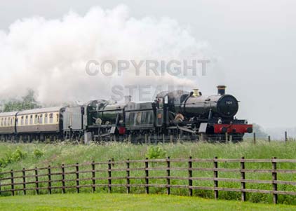Purchase photo of 7820 DINMORE MANOR &  7903 FOREMARKE HALL at Gloucestershire Warwickshire Railway