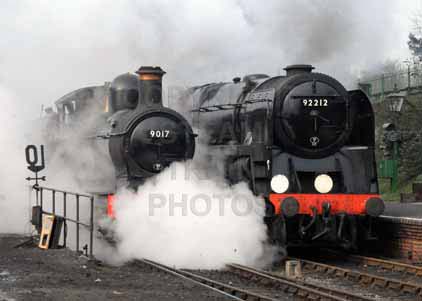 Purchase photo of 9017 EARL OF BERKELEY &  92212 9F at Mid Hants Railway