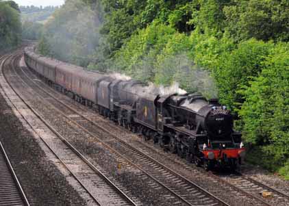 Purchase photo of 45407 THE LANCASHIRE FUSILIER &  44871 Black Five at Tilehurst