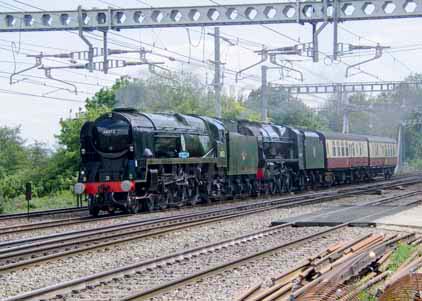 Purchase photo of 34052 LORD DOWDING (BRAUNTON) &  46100 ROYAL SCOT at Tilehurst