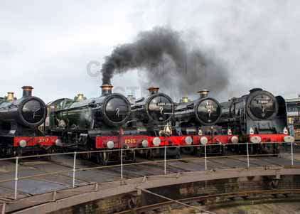 Purchase photo of 3717 CITY OF TRURO,  4965 ROOD ASHTON HALL,  6000 KING GEORGE V,  5043 EARL OF MOUNT EDGCUMBE &  71000 DUKE OF GLOUCESTER at Tyseley